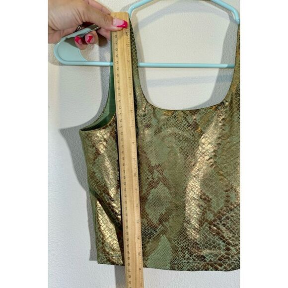 NWOT IVL Collective Oil Green & Gold Snakeskin Pattern Sports bra Crop Top 4 - Picture 7 of 10